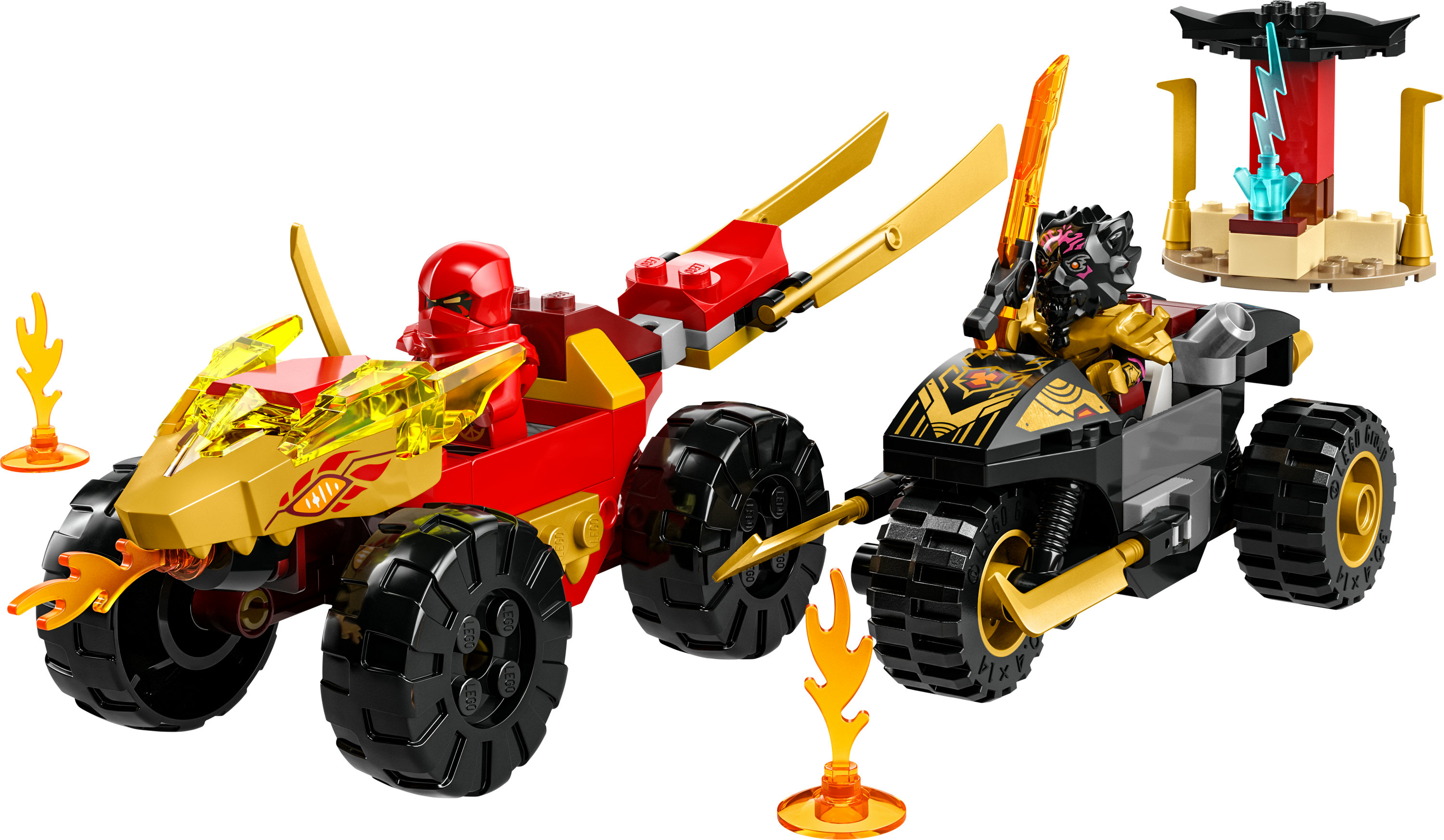 LEGO NINJAGO Battaglia su auto e moto di Kai e Ras
