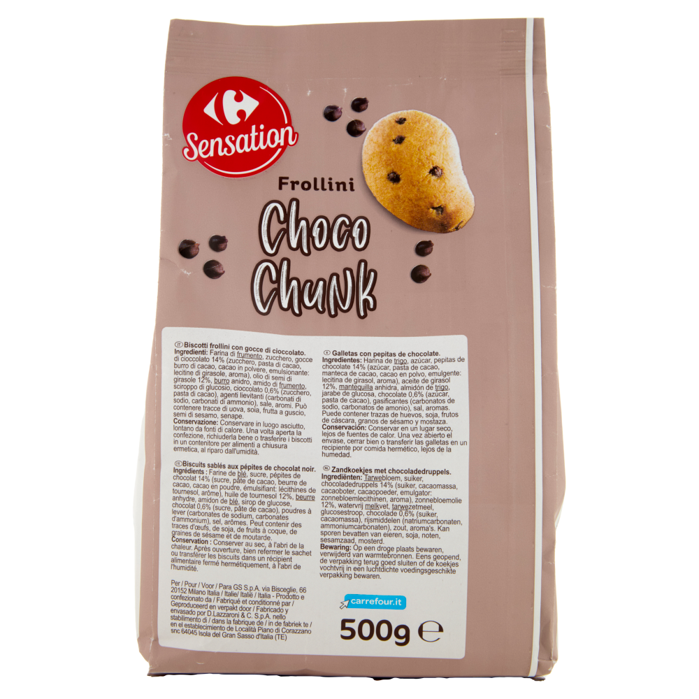 Carrefour Sensation Frollini Choco Chunk 500 g