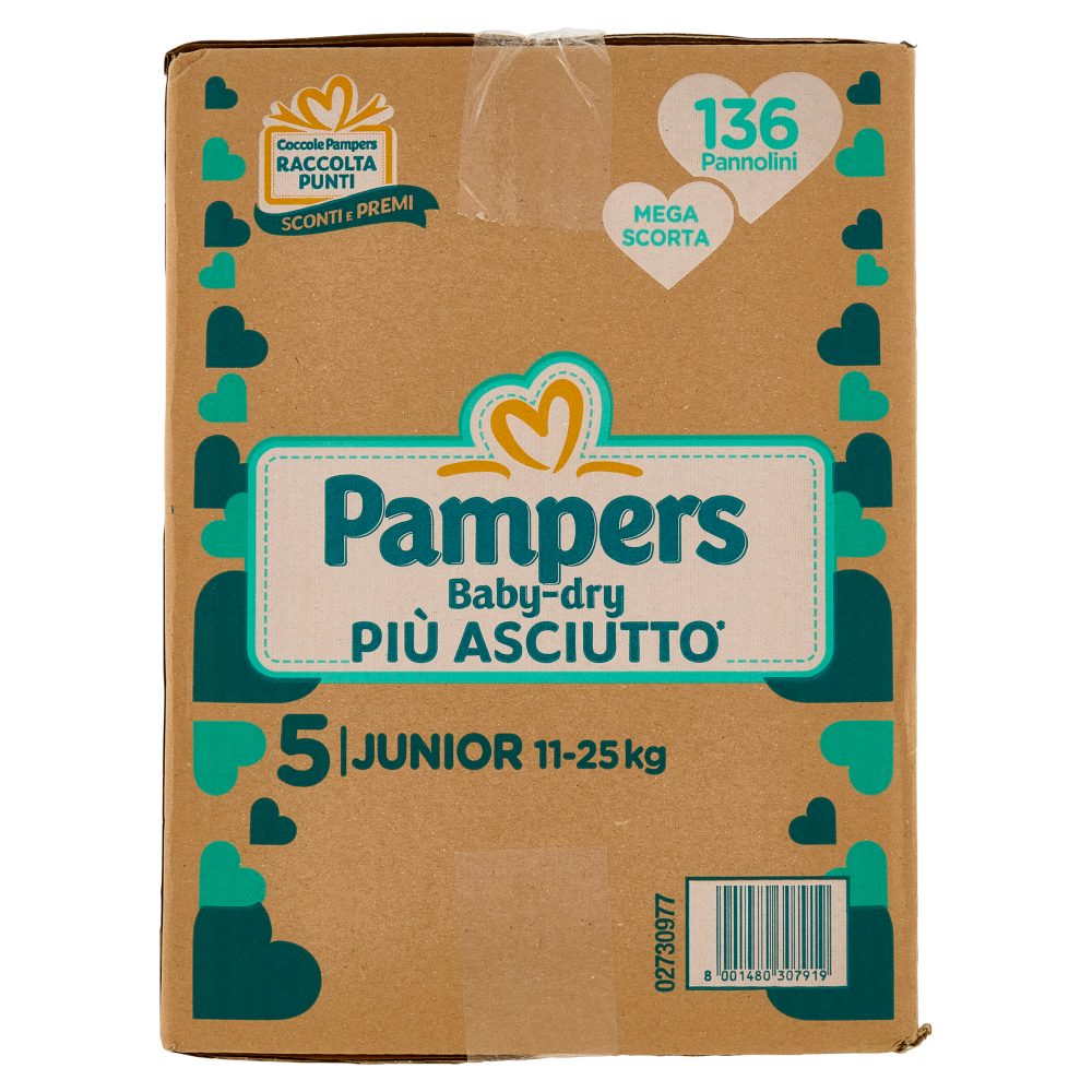 Pampers Baby-dry Junior 136 pz