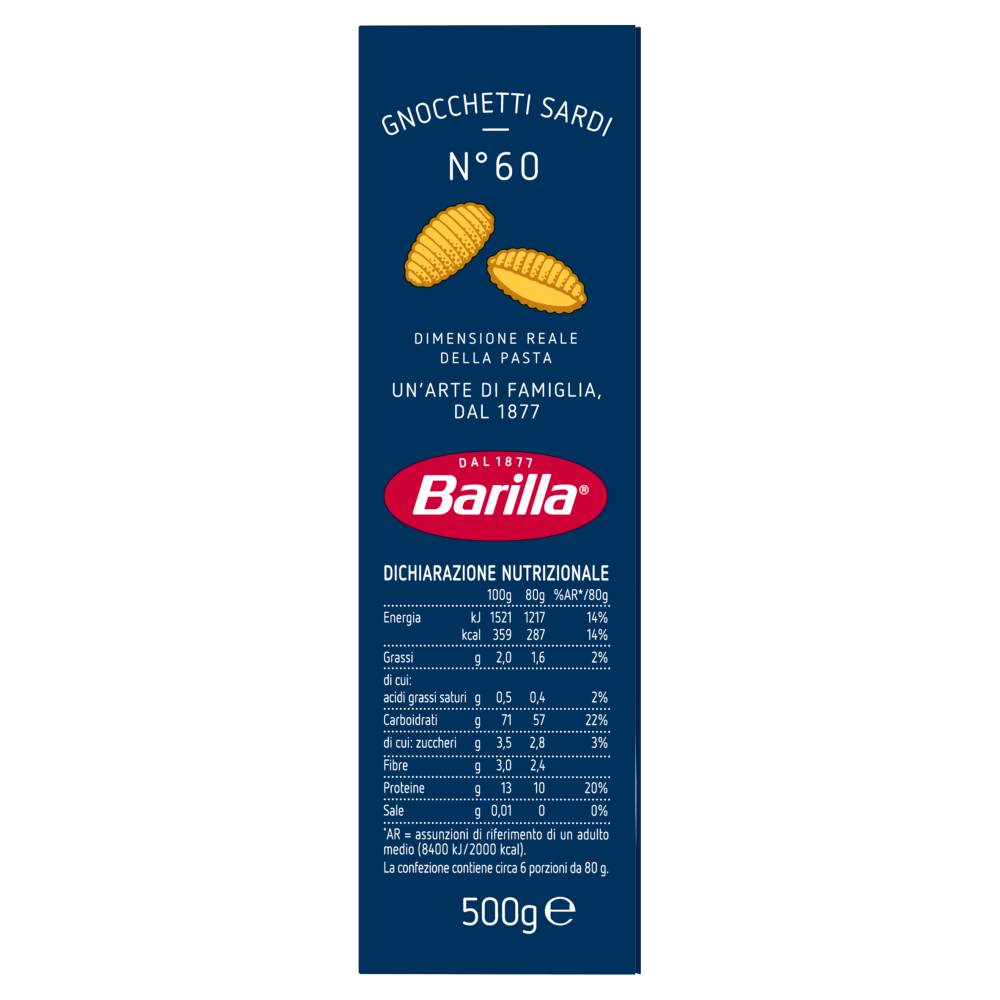 Barilla Pasta Gnocchetti Sardi n.60 500g