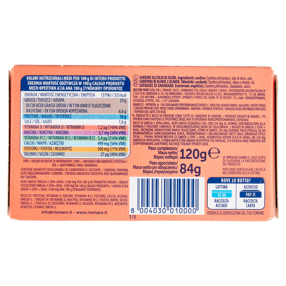 Rio Mare Sardine all'Olio di Oliva 120 g