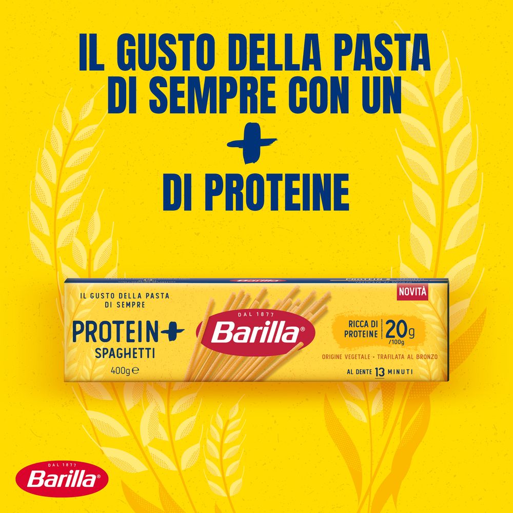 Barilla Protein+ Spaghetti, Pasta Ricca di Proteine di Origine Vegetale, 400 g