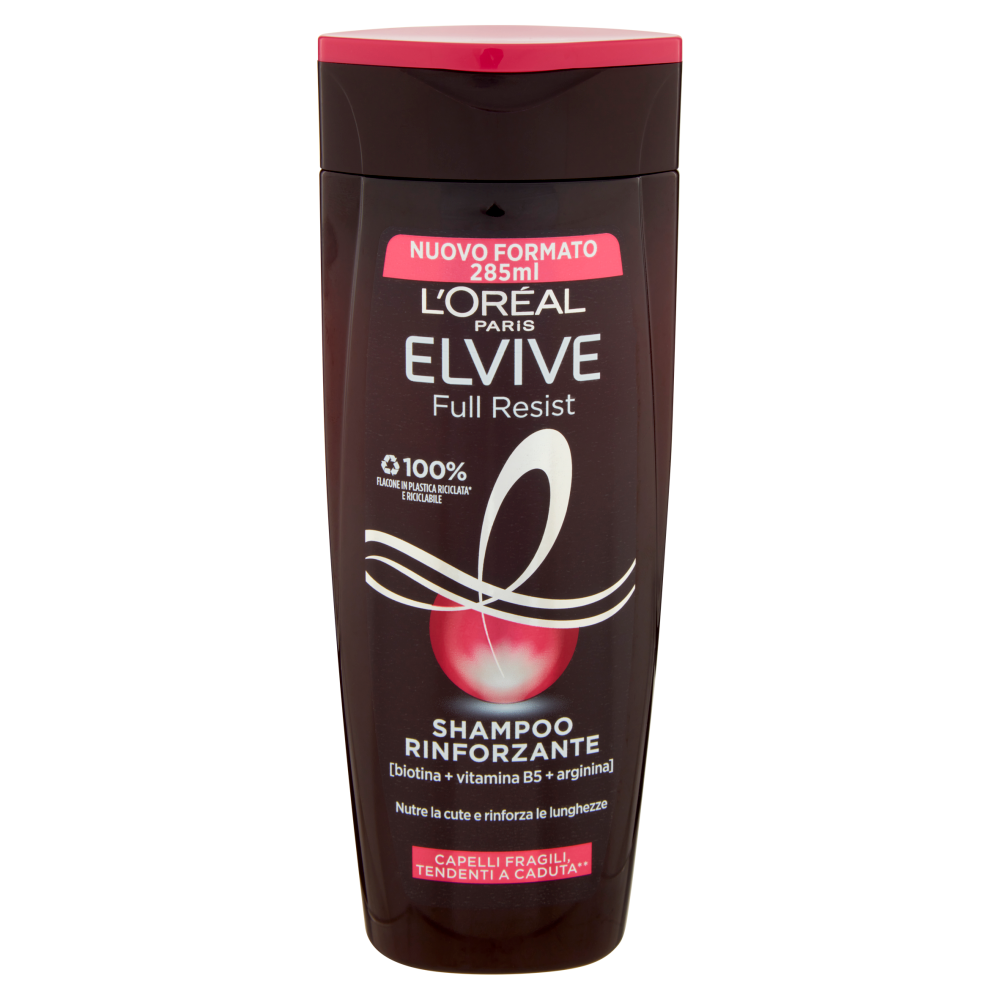 L'Oréal Paris Shampoo Elvive Full Resist, Per Capelli Danneggiati, 285 ml