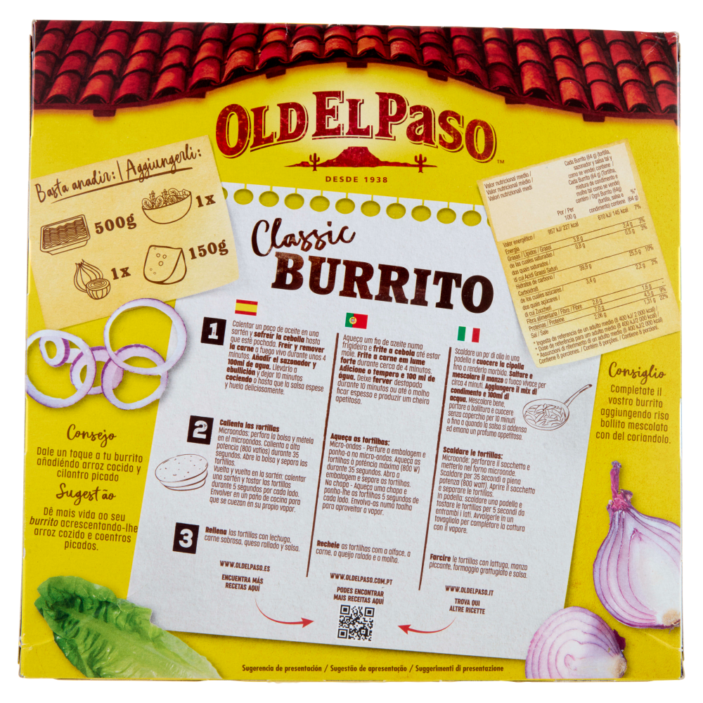Old El Paso Burrito the Kit Original Frijoles 510 g