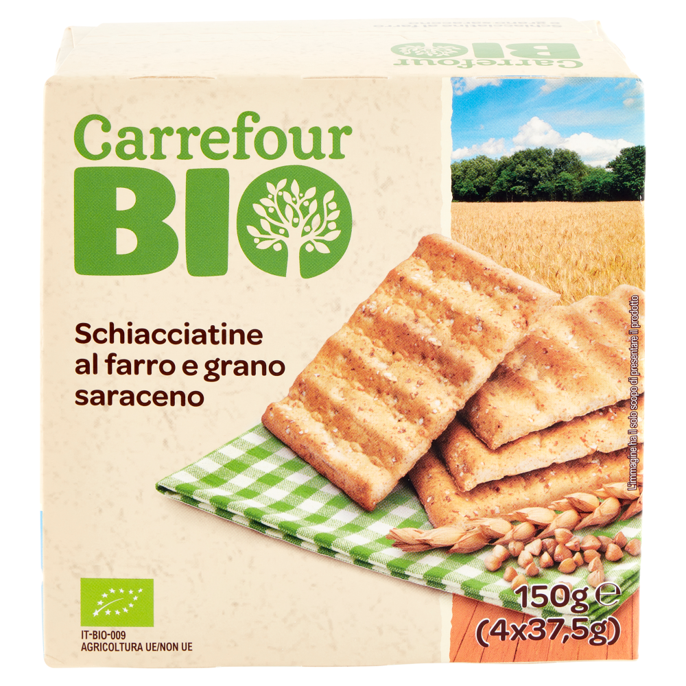 Carrefour Bio Schiacciatine al farro e grano saraceno 4 x 37,5 g