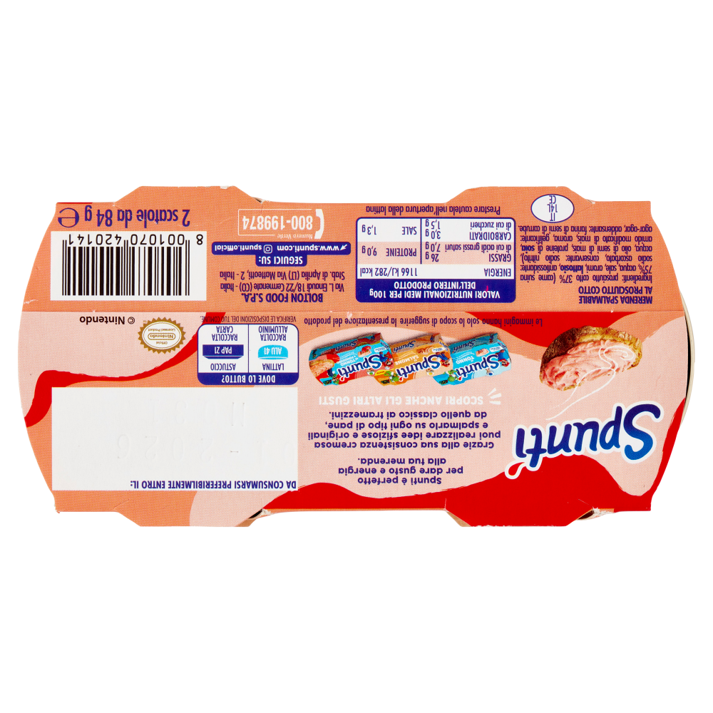 Spunt&igrave; al Prosciutto Cotto 2 x 84 g