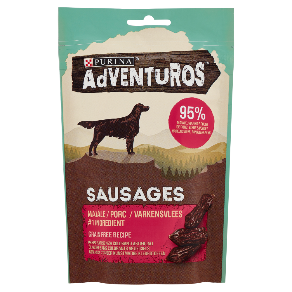 PURINA ADVENTUROS Sausages Maiale, Manzo e Pollo 70 g