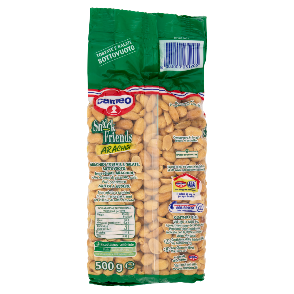 cameo Snack Friends Arachidi Tostate e Salate Sottovuoto 500 g