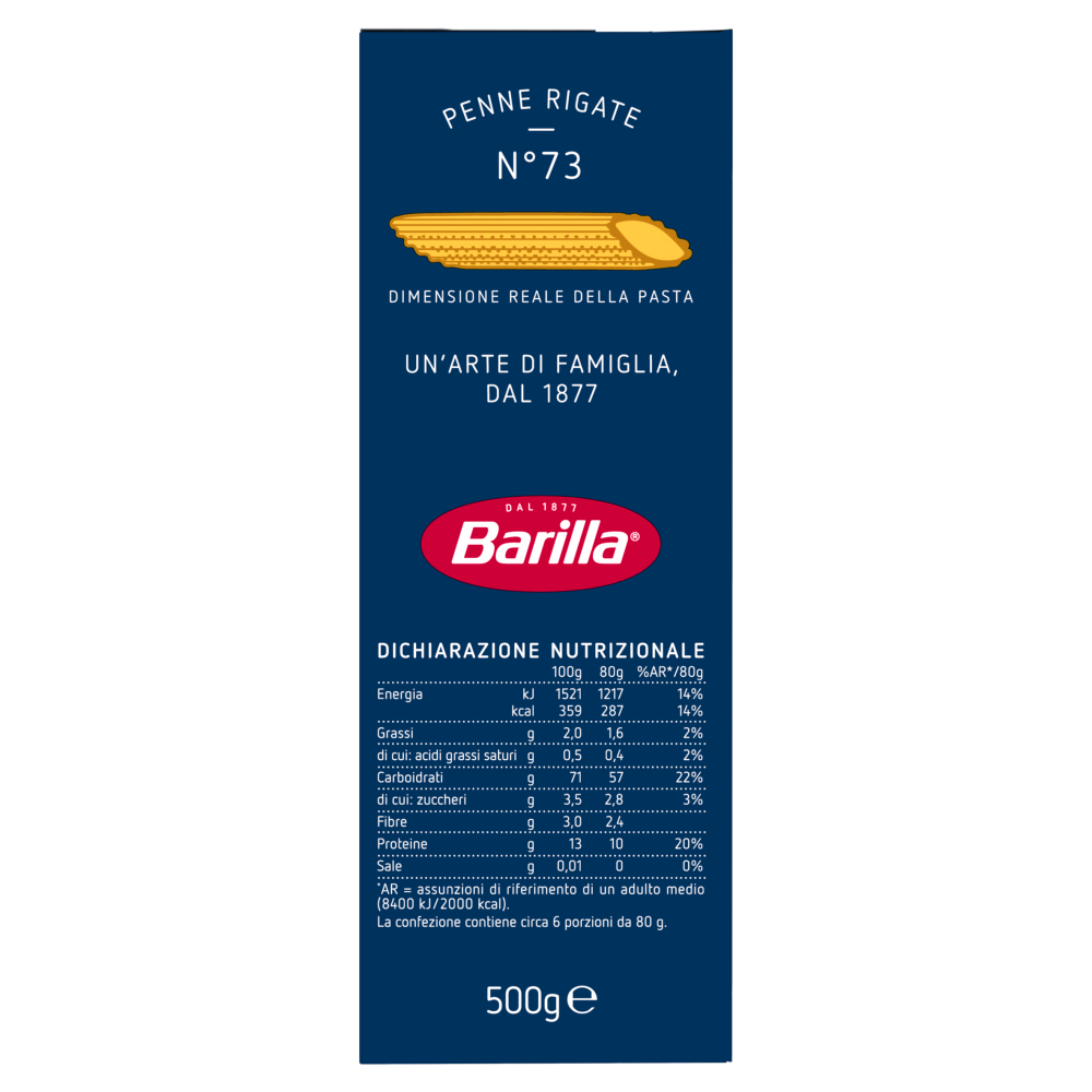Barilla Pasta Penne Rigate n.73 500g