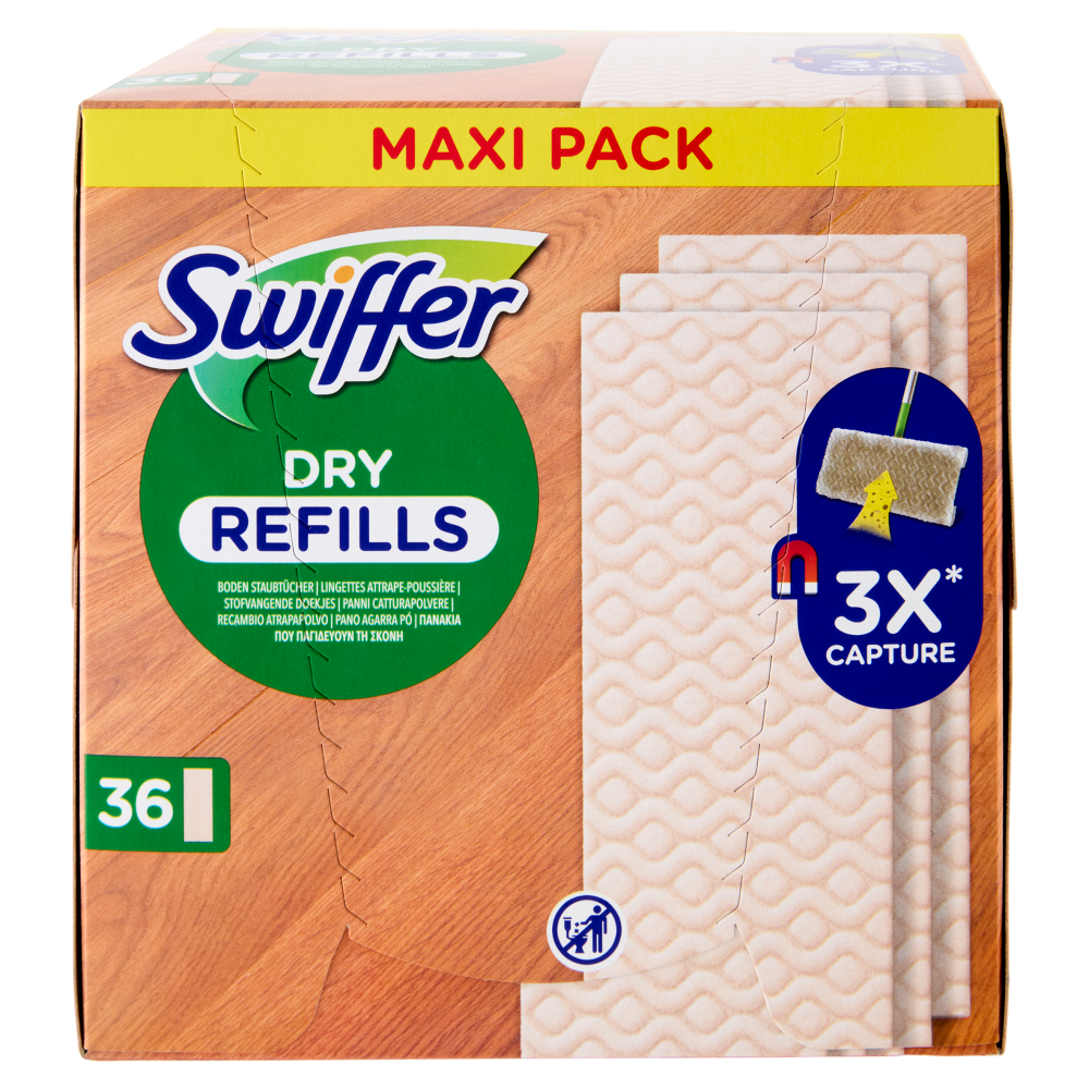 Swiffer Panni Catturapolvere per Scopa Swiffer Legno & Parquet - Ricarica 36 Panni