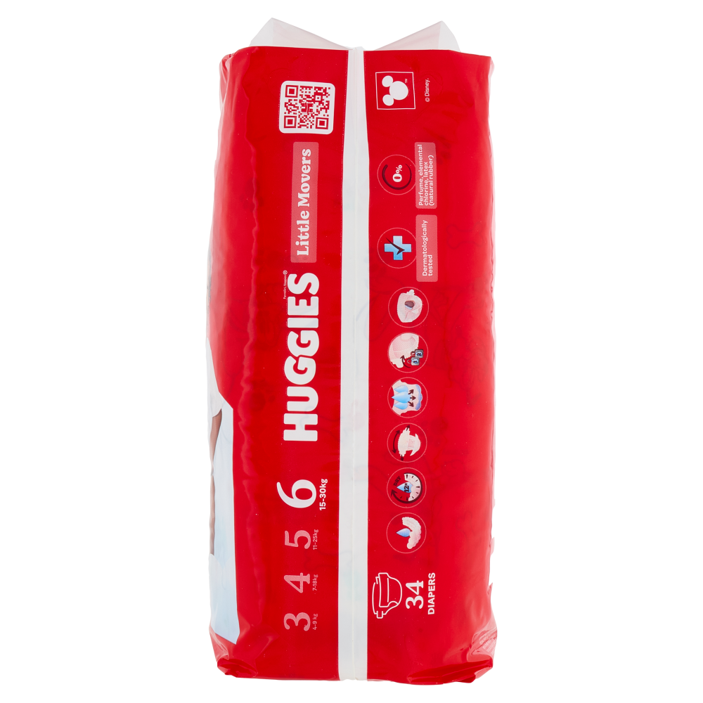 Huggies Little Movers Pannolini 6 15-30 Kg 34 pz