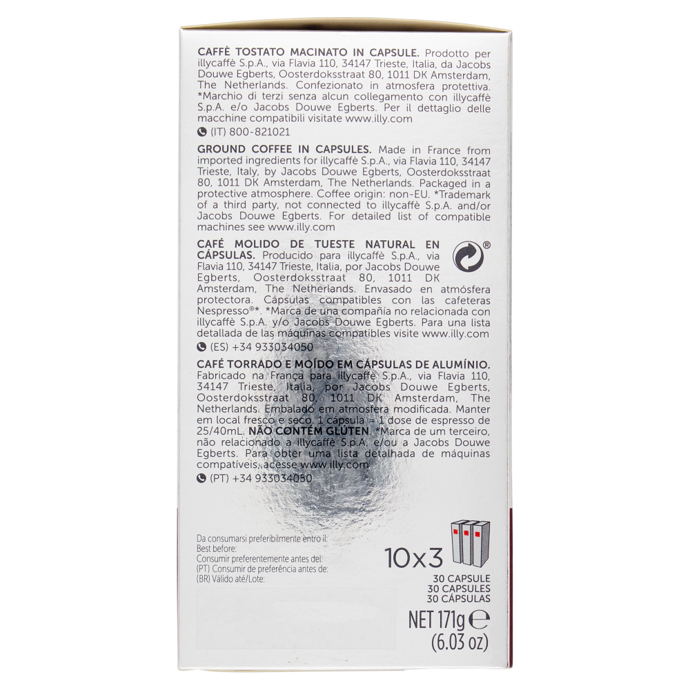 illy Intenso Espresso Capsule Compatibili con le Macchine Nespresso* 30 Capsule in Alluminio 171 g