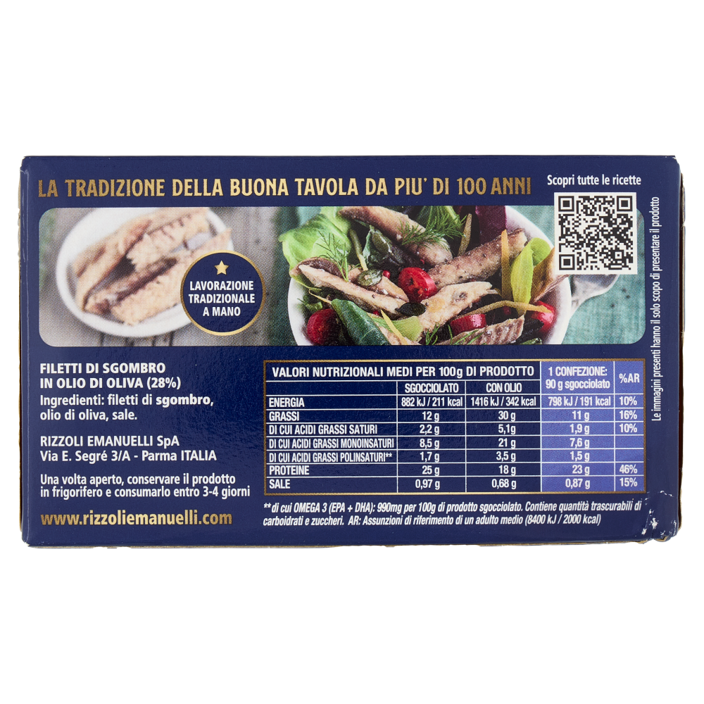 Rizzoli Filetti di Sgombro in Olio di Oliva 125 g