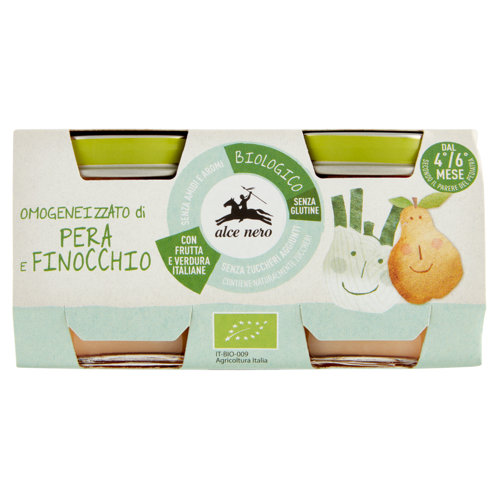 alce nero Omogeneizzato di Pera e Finocchio 2 x 80 g