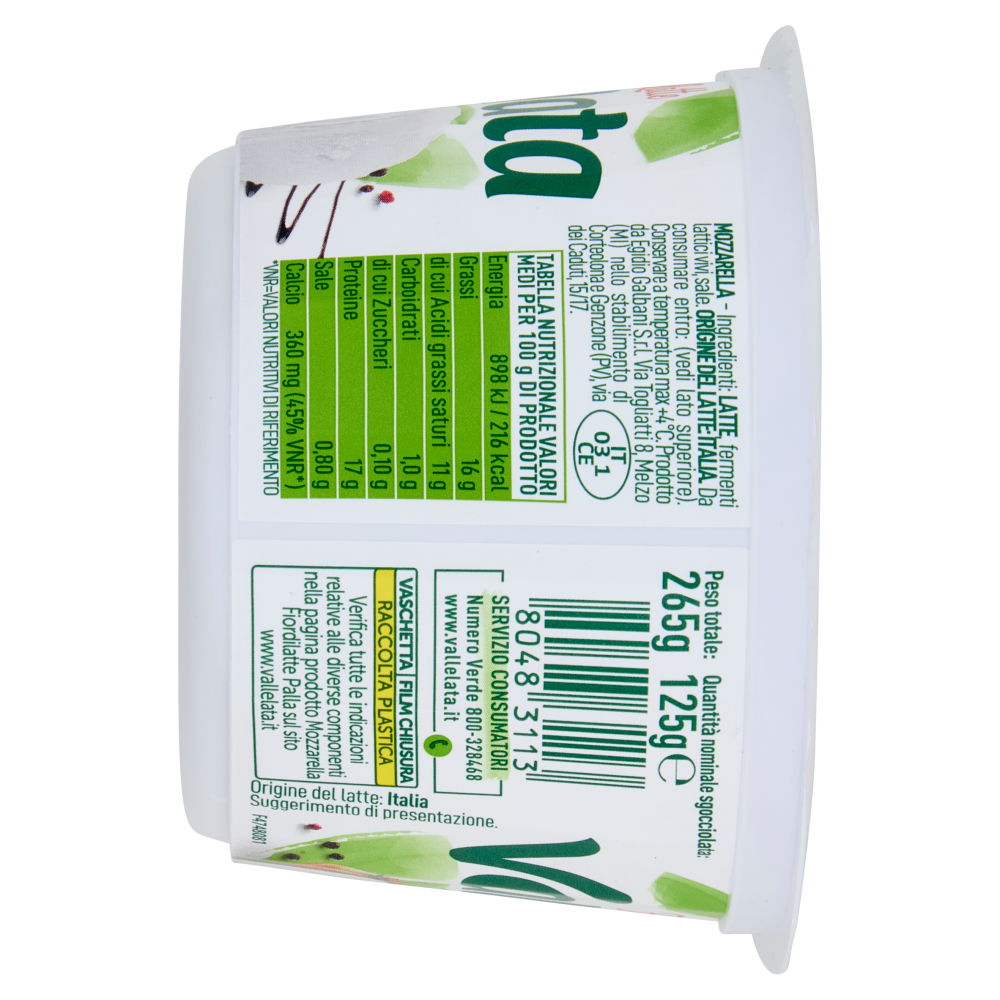Vallelata Fior di Latte Mozzarella 125 g