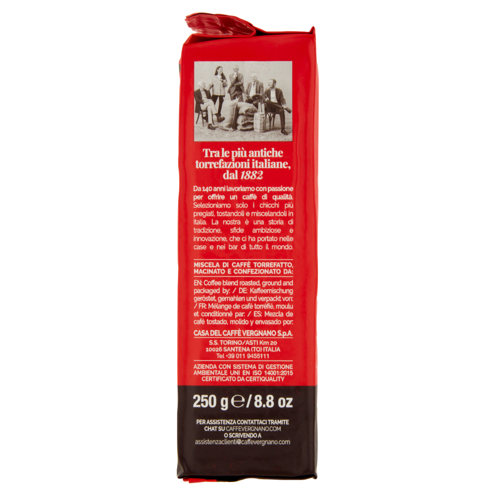 Caffè Vergnano 1882 Espressocasa Miscela Selezionata Macinatura Espresso 250 g