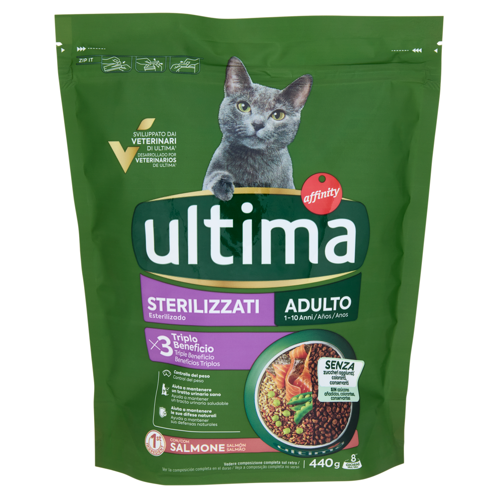 ultima Cat Sterilizzati Adulto 1-10 Anni con Salmone 440 g
