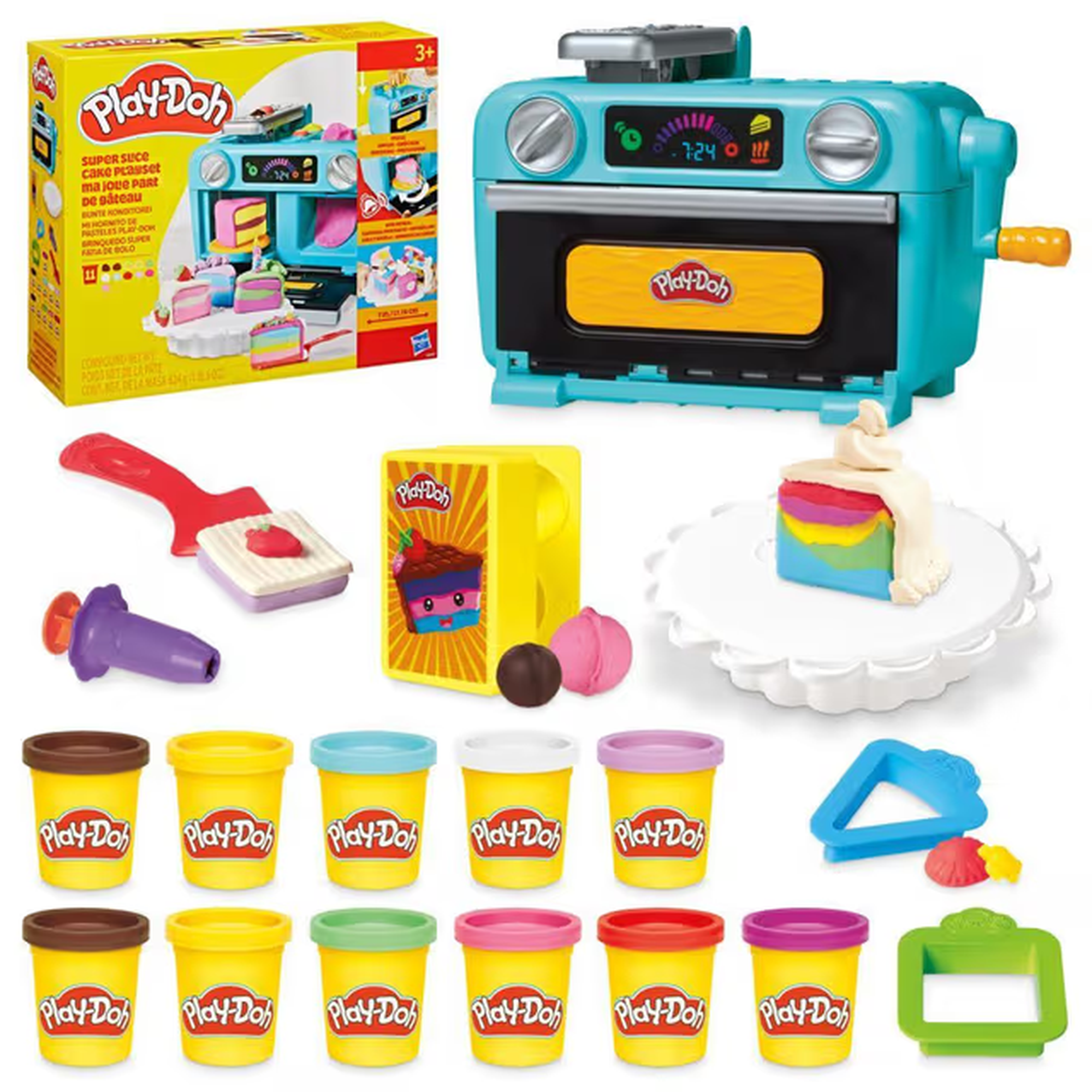 Play-Doh Super Slice Cake Play Kitchen Set Set da gioco in argilla da modellare 624 g Multicolore