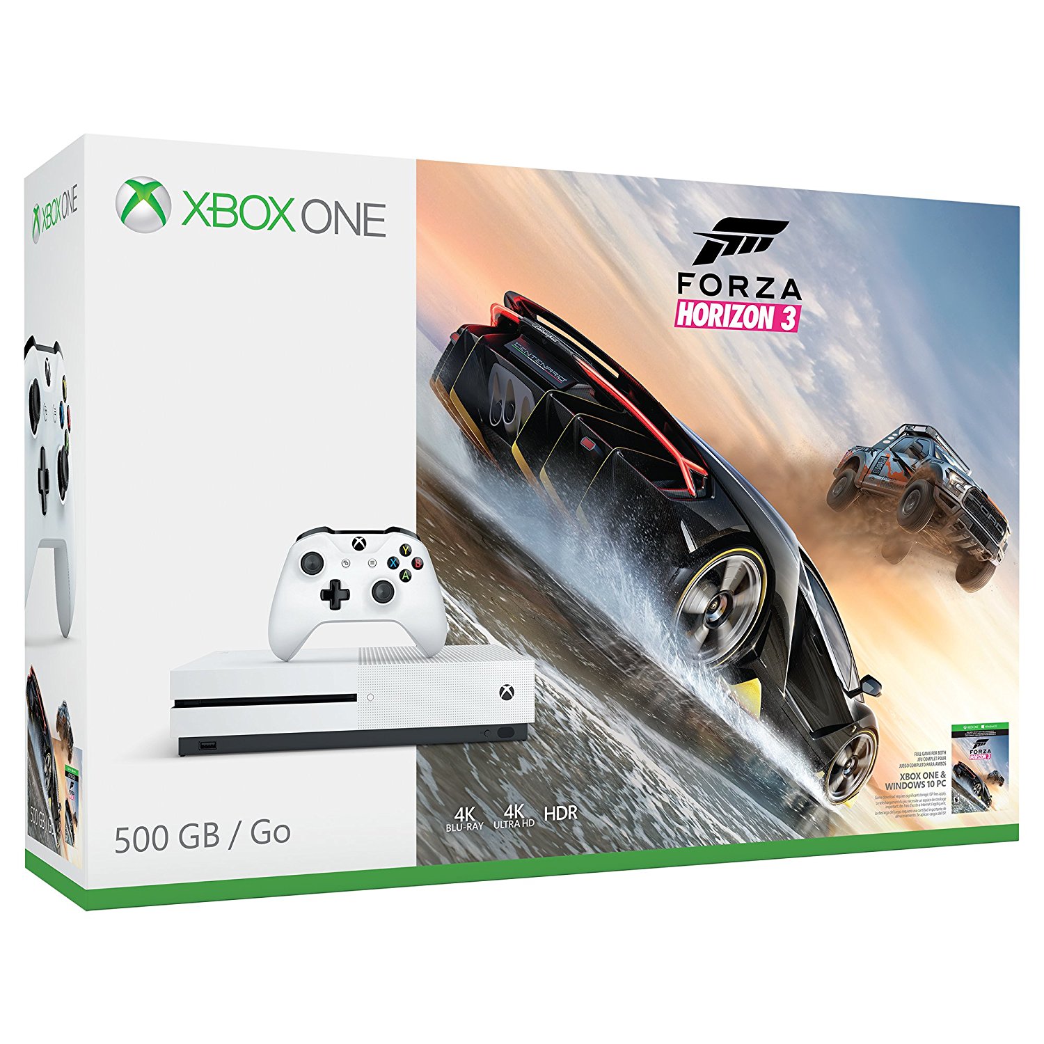 Microsoft Xbox One S Forza Horizon 3 Bundle (500GB) Wi-Fi Bianco
