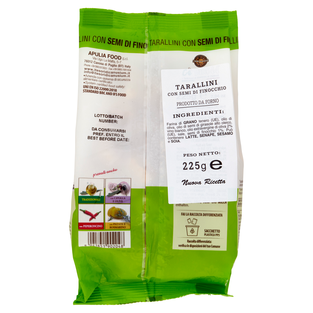 Cè Taràdd i Taralli di Canosa di Puglia con Semi di Finocchio 225 g