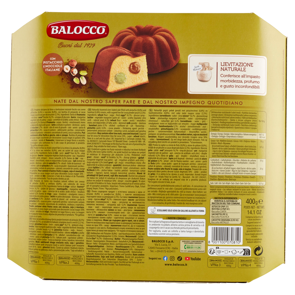 Balocco Torte in Festa Voglia di Pistacchio e Nocciola 400 g