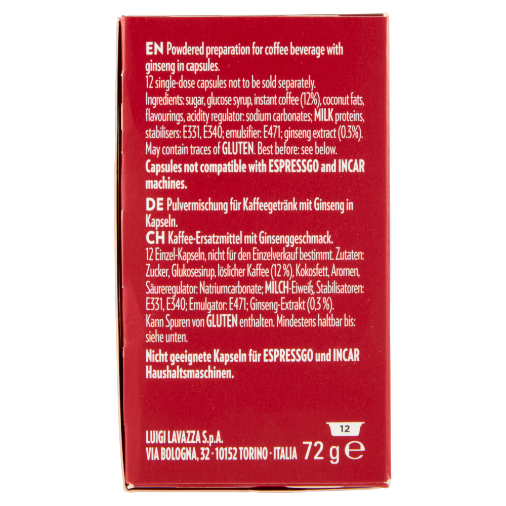 Lavazza A Modo Mio Caffè Ginseng 12 Capsule 72 g