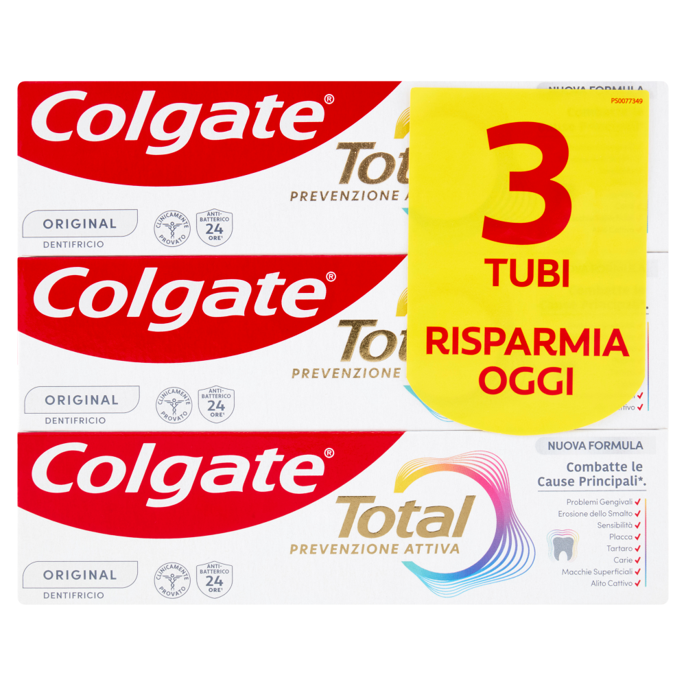 Colgate Dentifricio Total Prevenzione Attiva Original 3 x 75 ml