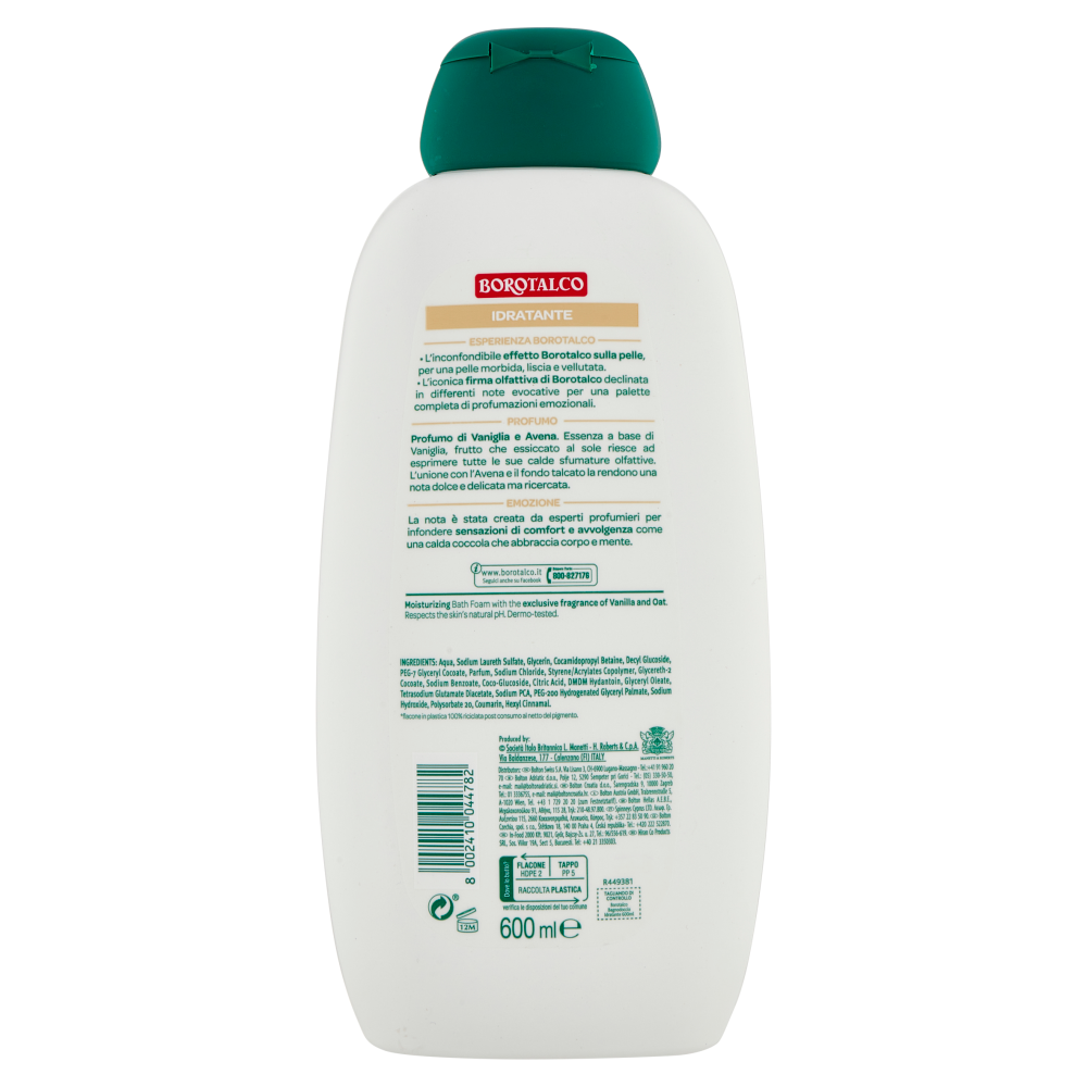 Borotalco Idratante Vaniglia e Avena Bagnodoccia 600 ml