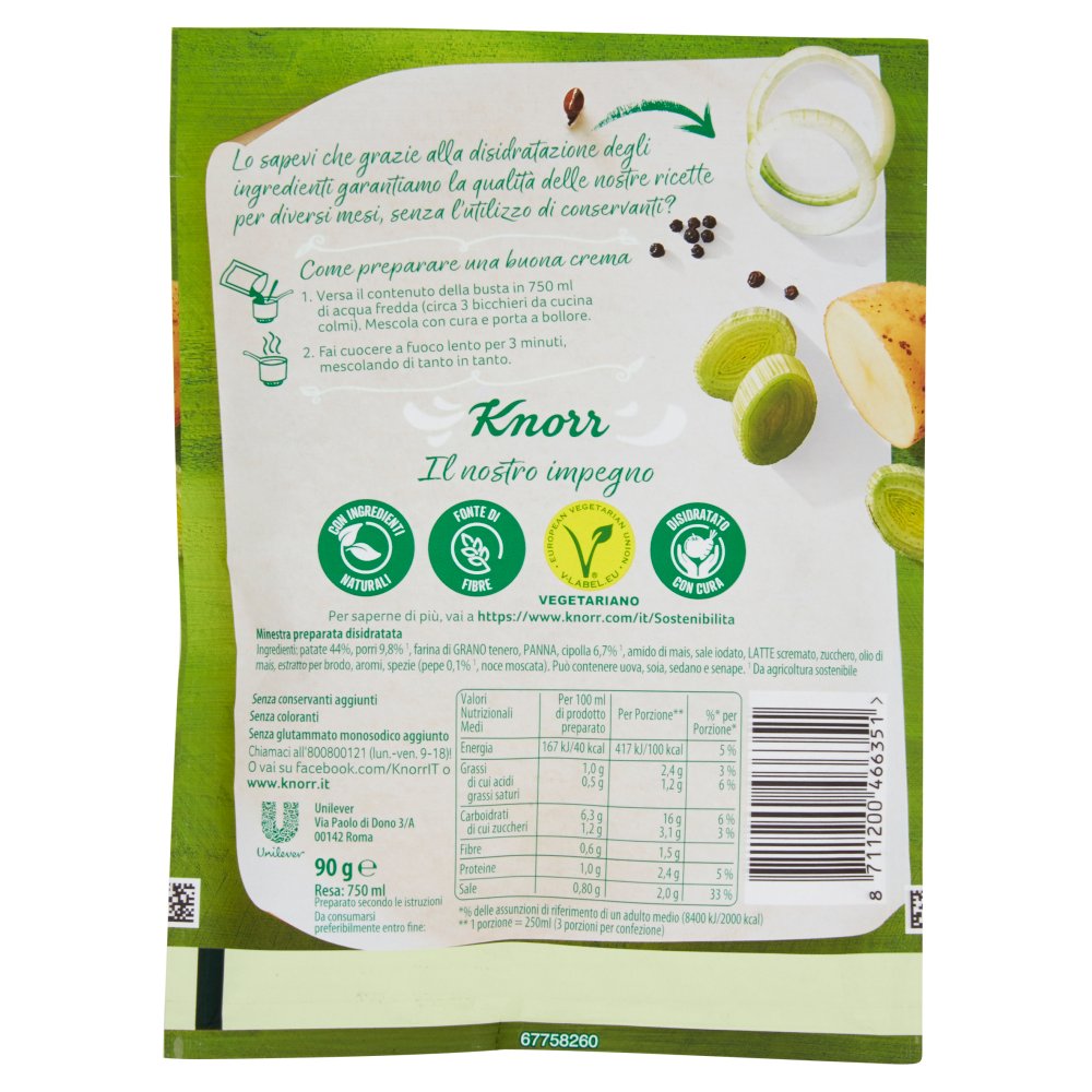 Knorr Crema Porri e Patate 90 g Carrefour