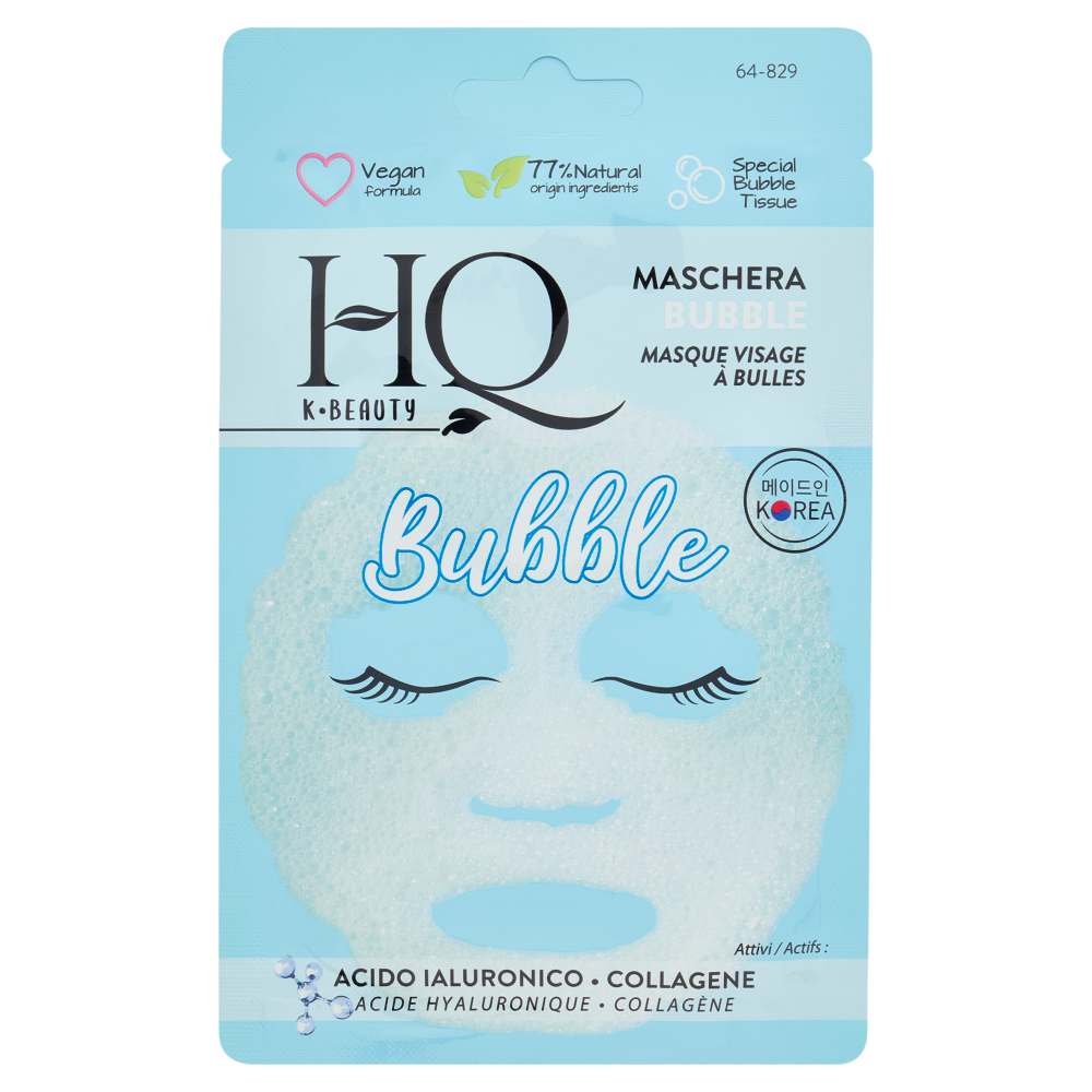 HQ K-Beauty Maschera Bubble Attivi: Acido Ialuronico - Collagene 