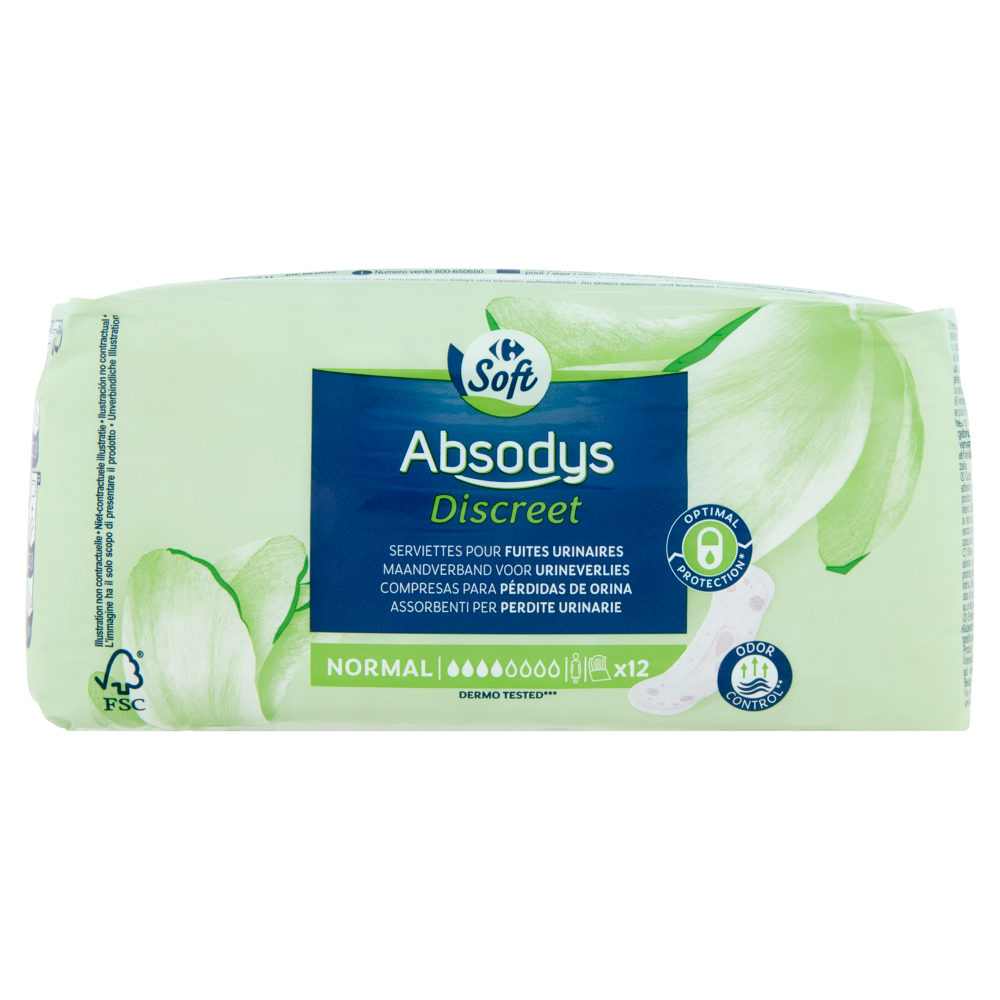 Carrefour Soft Absodys Discreet Assorbenti per Perdite Urinarie Normal 12 pz
