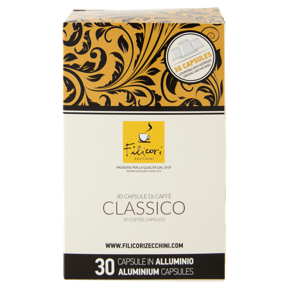 Filicori Zecchini 30 Capsule di Caff&egrave; Classico Compatibili con Nespresso Original Line 30 x 5,5 g