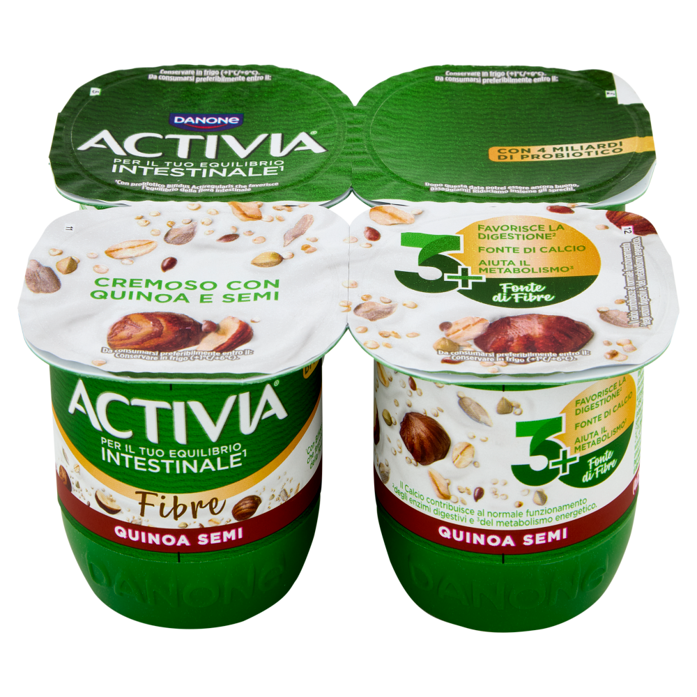 Activia Fibre + Semi Quinoa e semi 4 x 125 g Carrefour