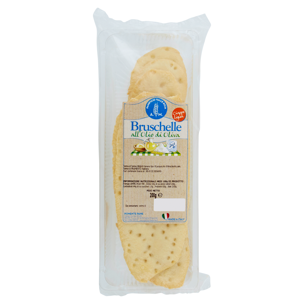 Panificio Valle Roja Bruschelle all'Olio di Oliva 200 g