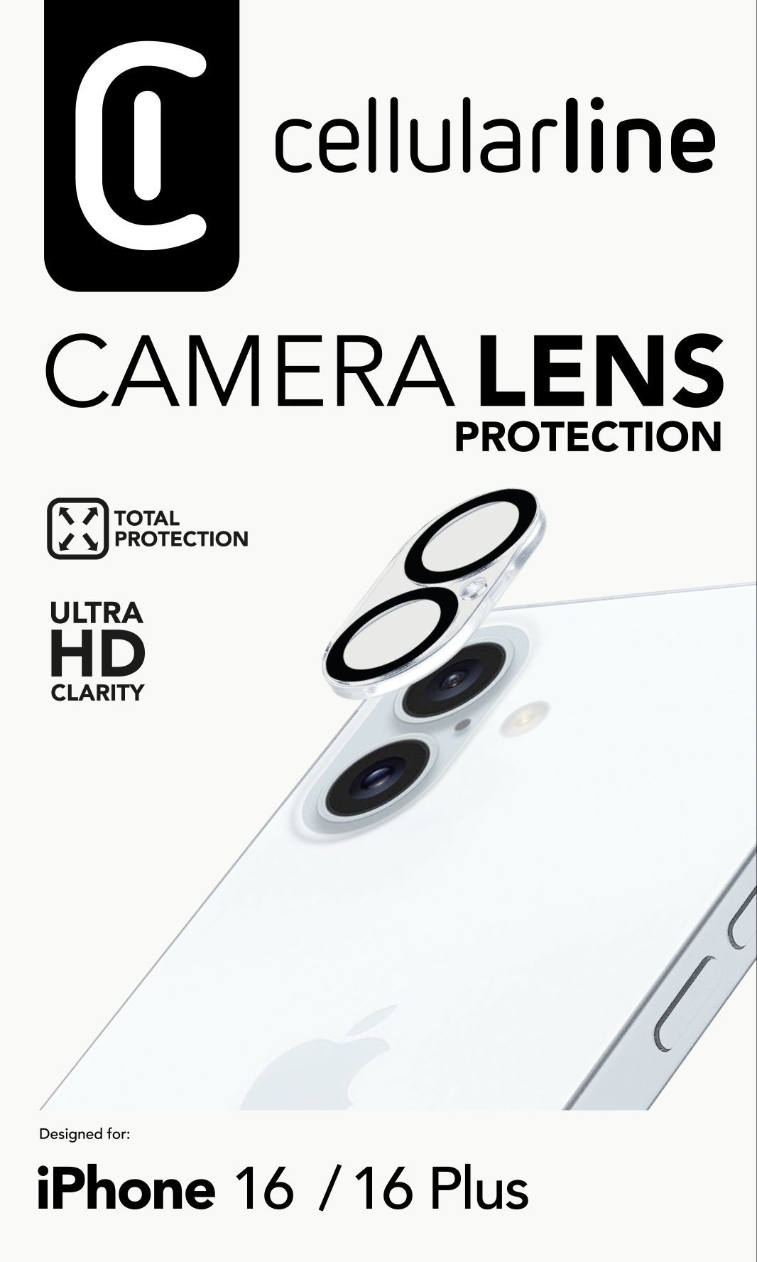 Cellularline Camera Lens - iPhone 16 Protezione per la fotocamera