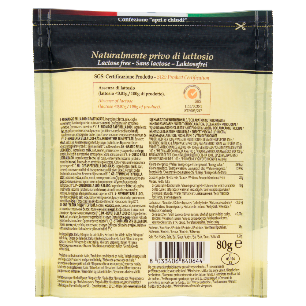Bella Lodi Grattugiato fresco 80 g