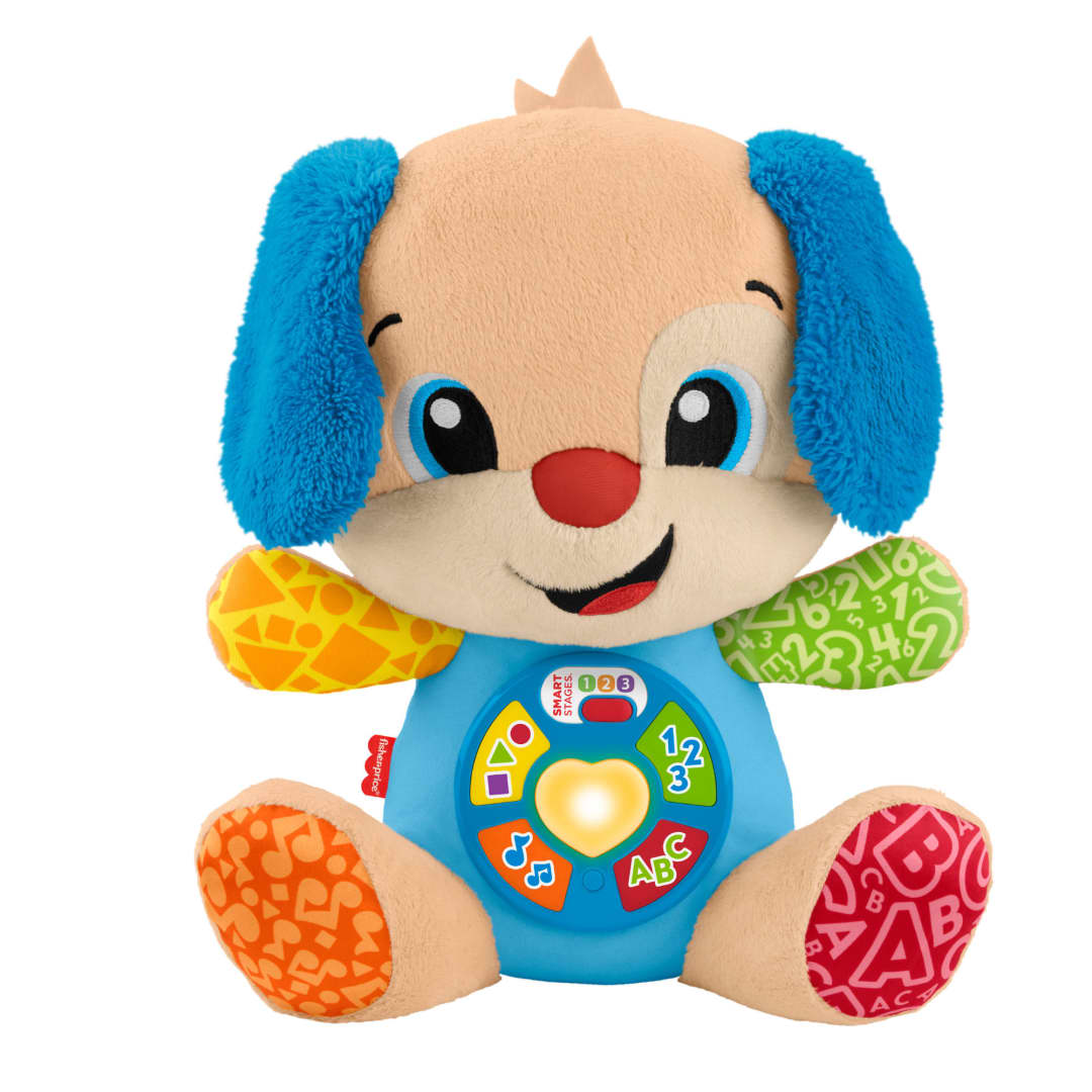 Fisher-Price Laugh & Learn Ridi E Impara Peluche Musicale Cagnolino Smart Stages, Giocattolo Musicale Per L'Apprendimento Per Neonati, Versione Multilingue