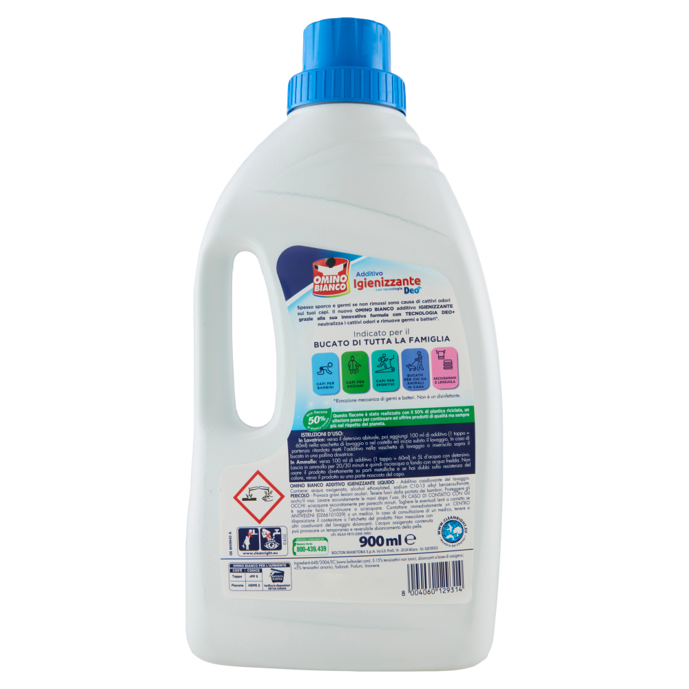 Omino Bianco Additivo Igienizzante con tecnologia Deo+ 900 ml
