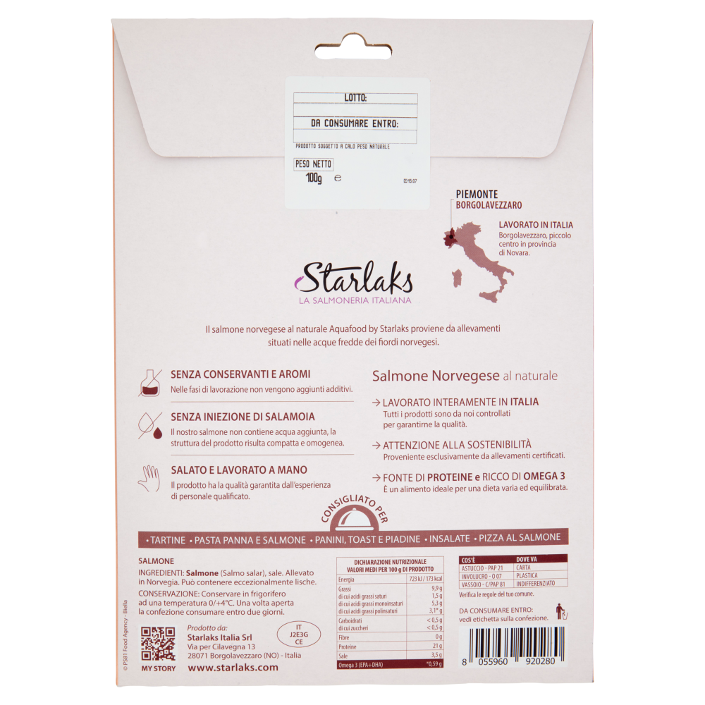 Aqua Food Salmone al Naturale norvegese 100 g