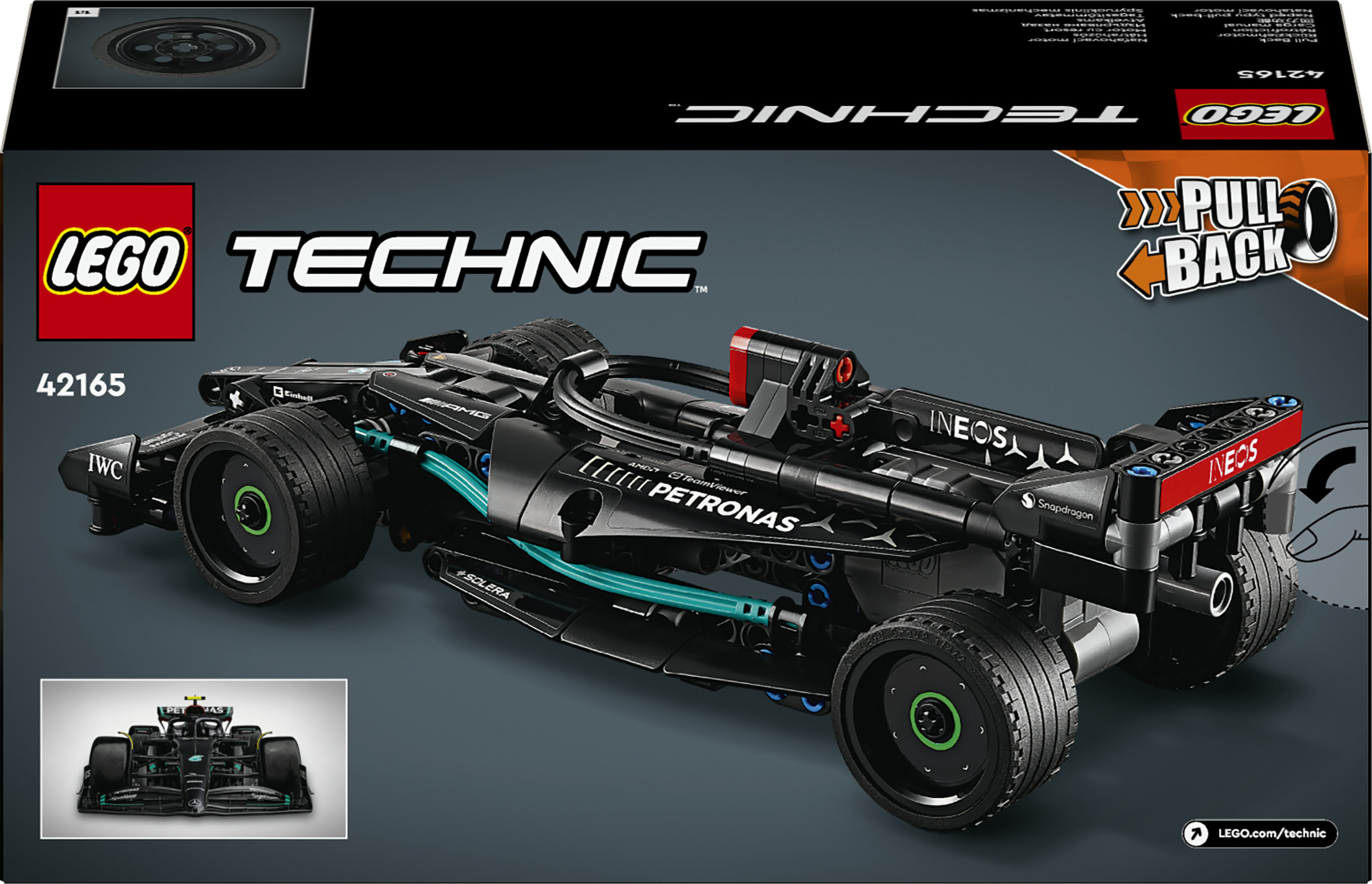 LEGO Technic 42165 Mercedes-AMG F1 W14 E Performance Pull-Back, Macchina Giocattolo da Costruire, Gioco Creativo per Bambini 7+