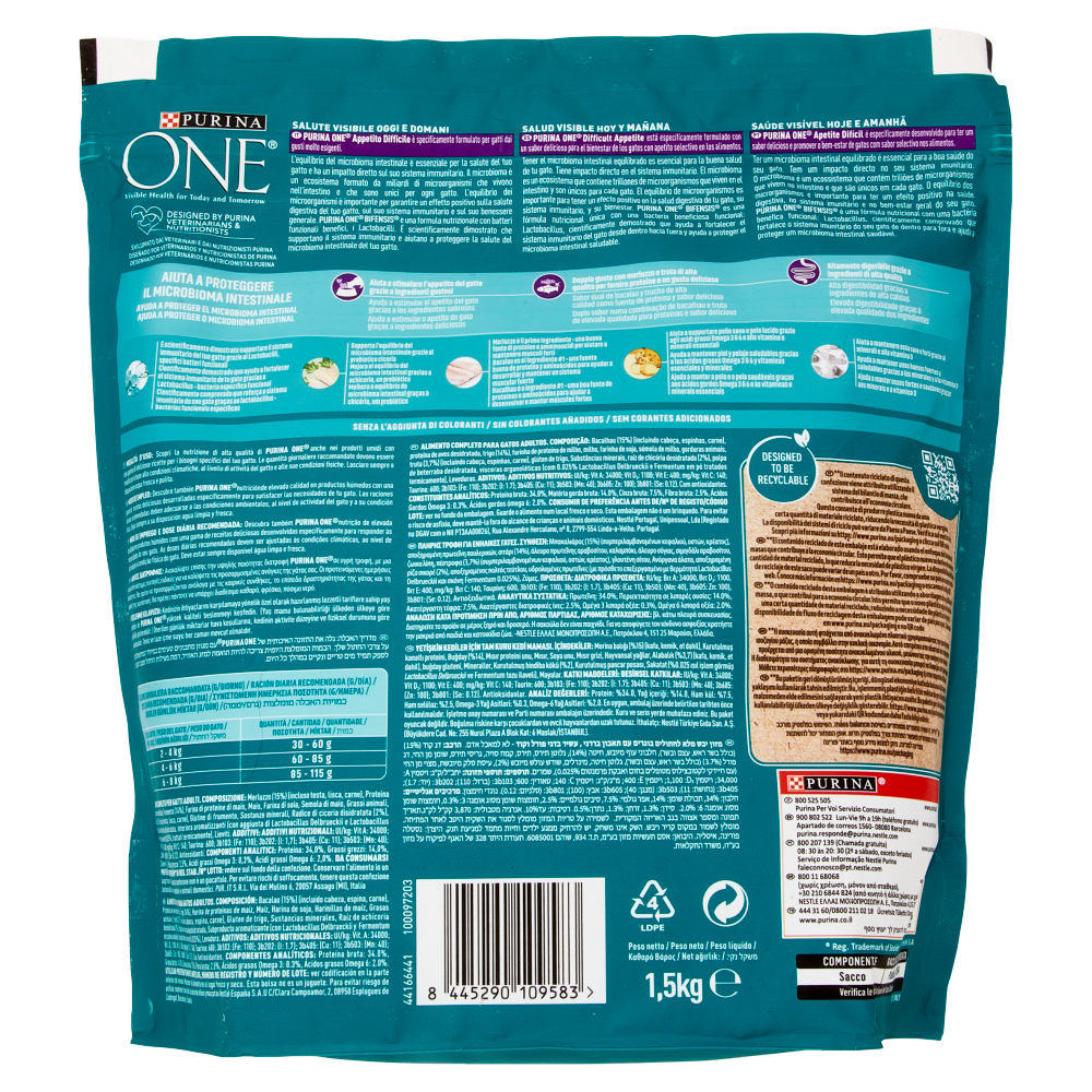 PURINA ONE Difficult Appetite Ricco in un mix di Merluzzo e Trota 1,5 kg