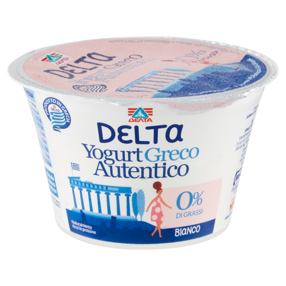 Delta Yogurt Greco Autentico 0% di Grassi Bianco 150 g