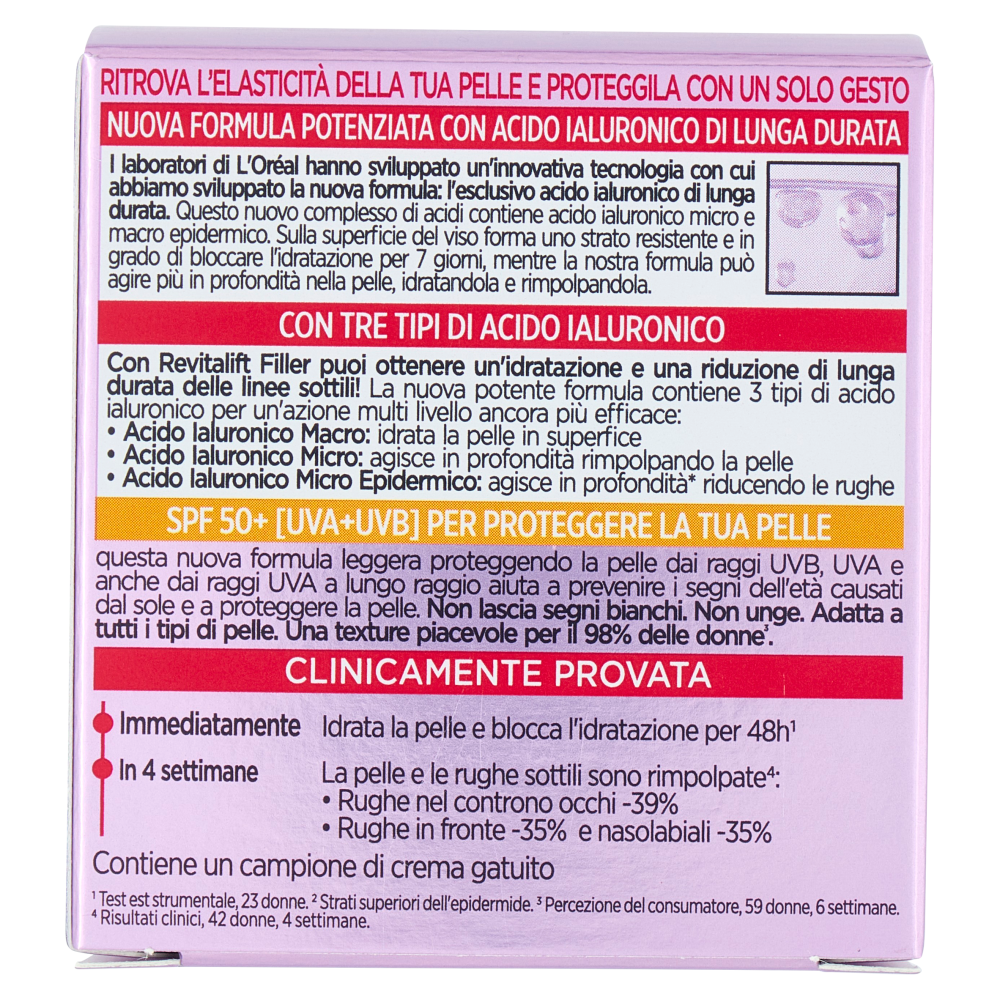 L'Oréal Paris Revitalift Filler Trattamento Rivolumizzante Anti-Rughe SPF 50 50 ml
