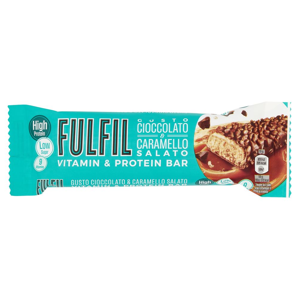 Fulfil Vitamin and Protein Bar Gusto Cioccolato e Caramello Salato 55 g