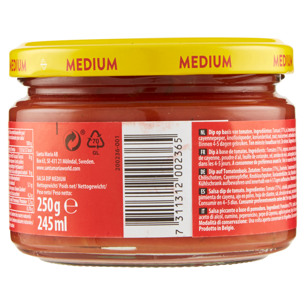 Santa Maria Dip Salsa Medium 250 g