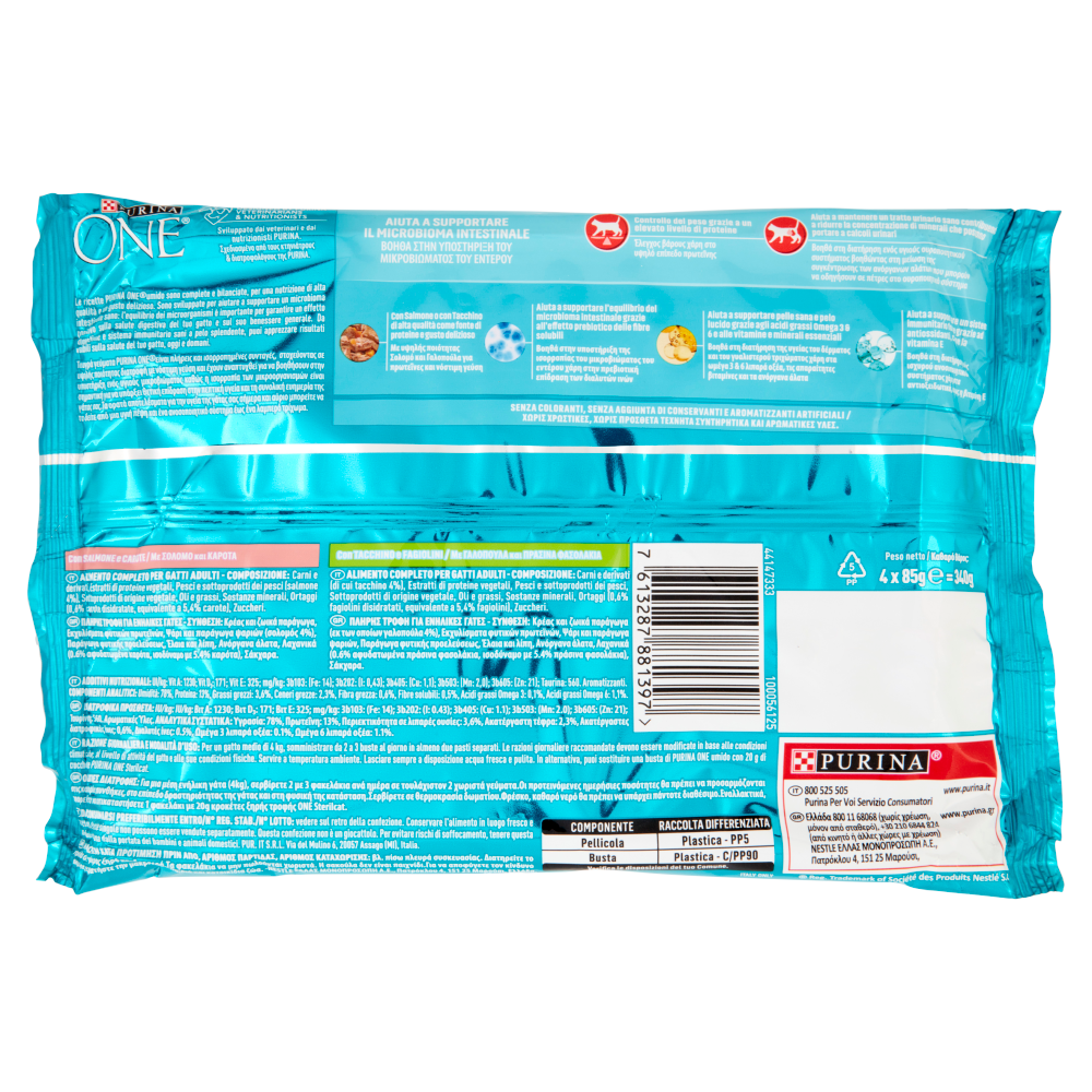 PURINA ONE Single Serve - Sterilcat - Salmone e Tacchino - 4x85g