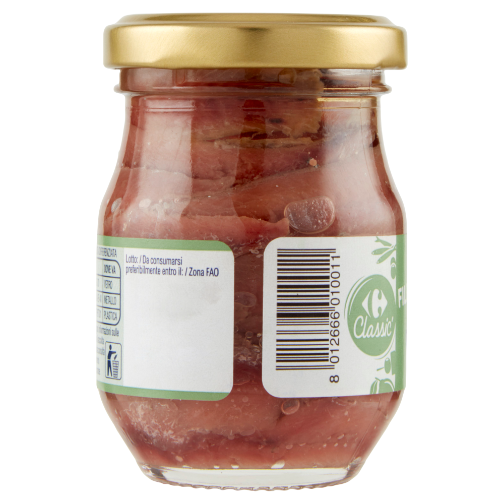 Carrefour Classic Filetti di Alici Distesi in Olio di Oliva 90 g