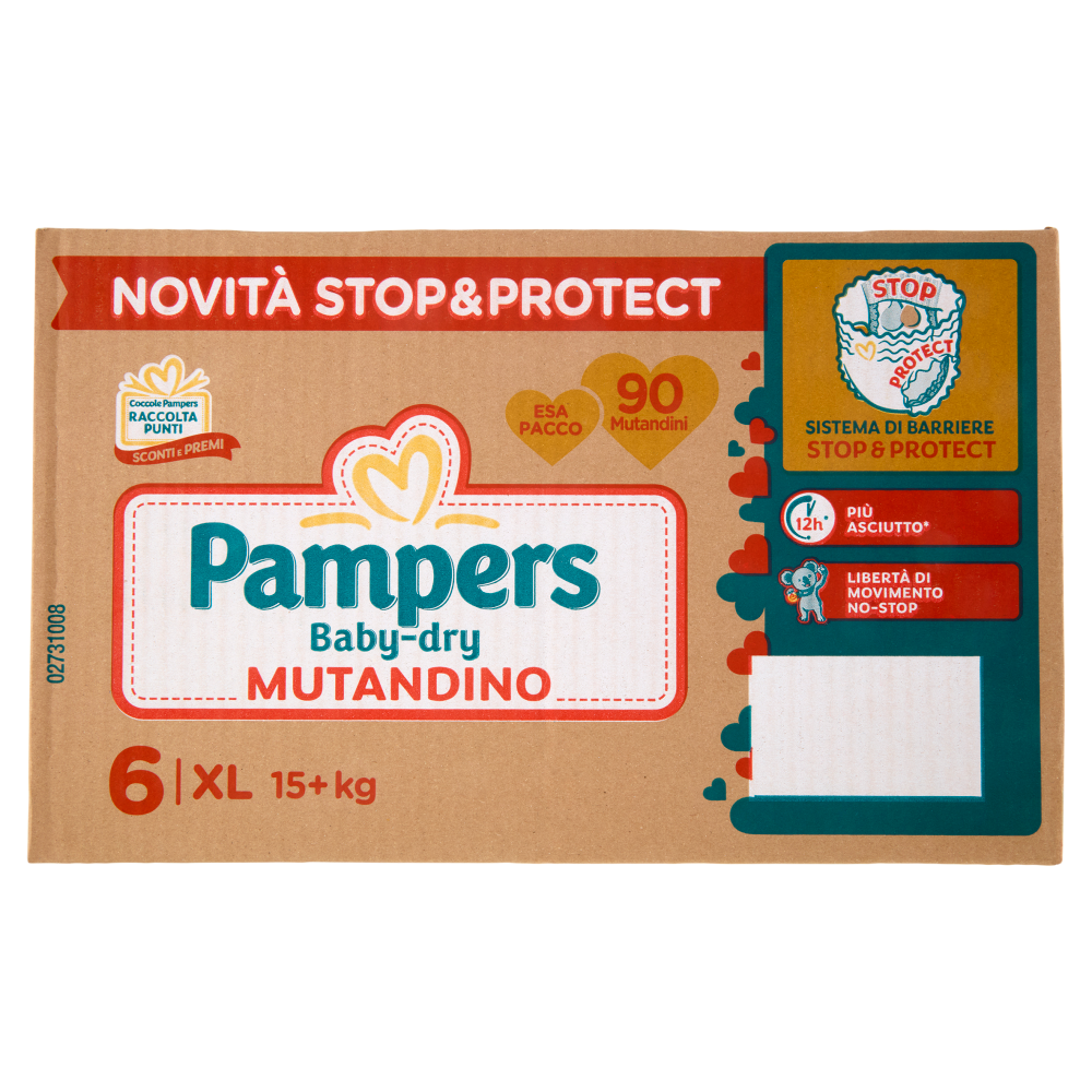 Pampers Baby-dry Mutandino XL 90 pz