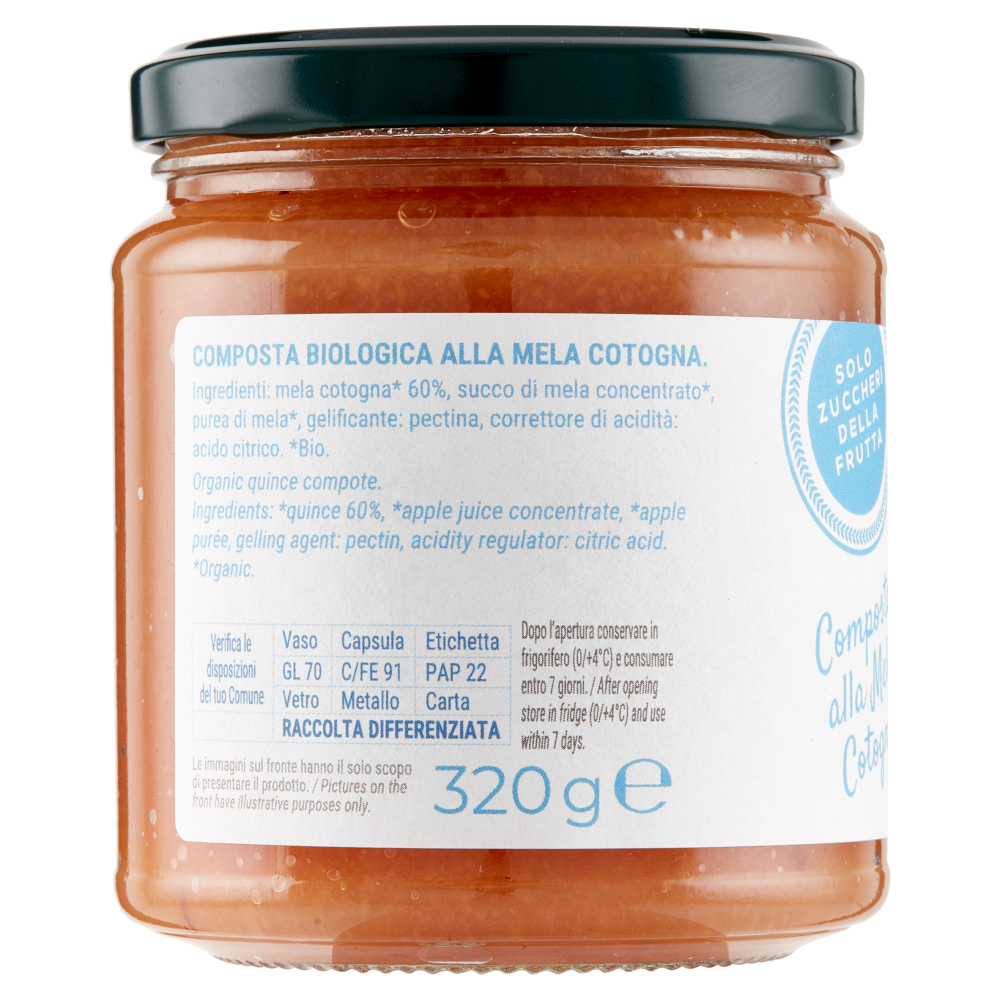 Bio Pi&ugrave; Composta alla Mela Cotogna 320 g