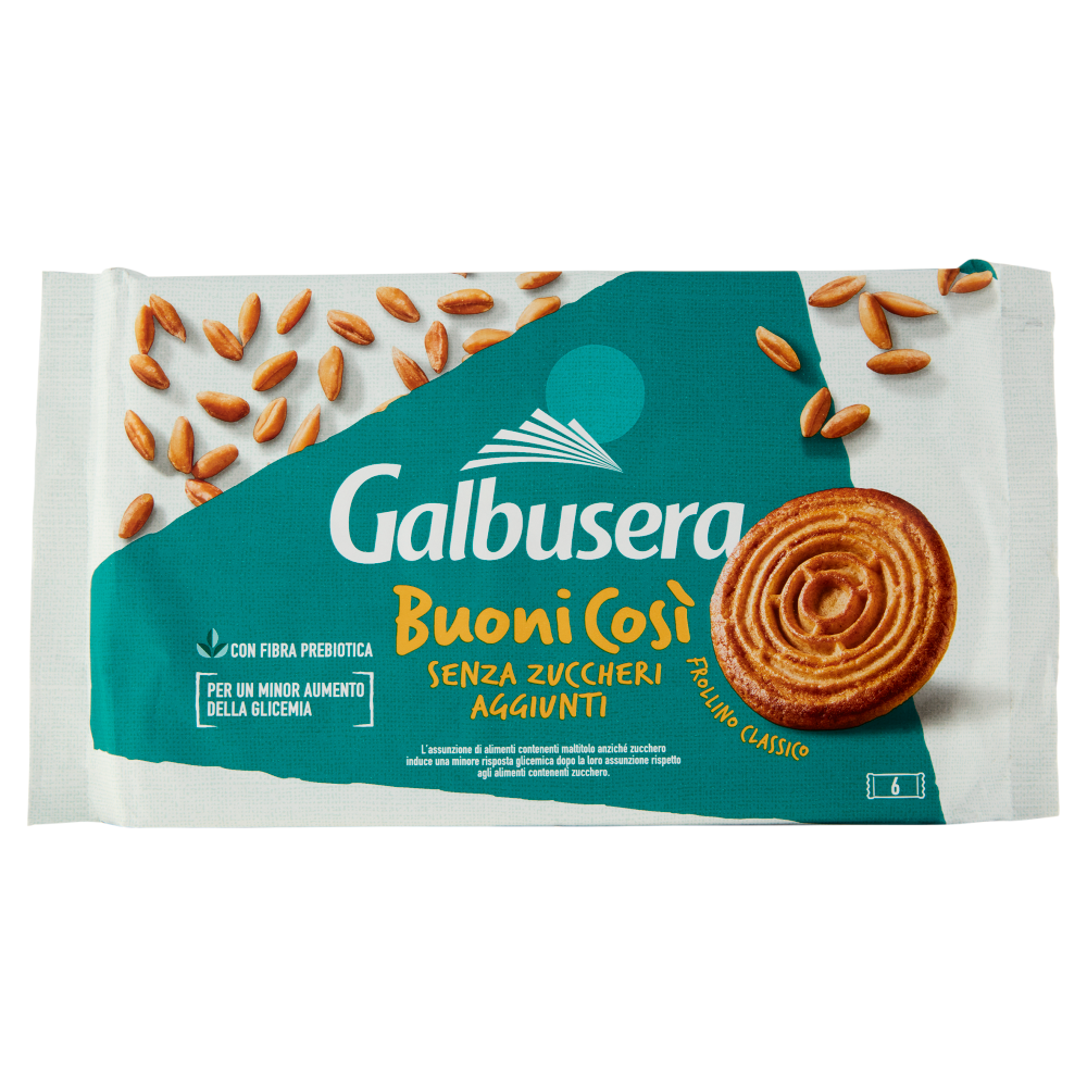 Galbusera BuoniCosì Senza Zuccheri aggiunti con Uova Fresche Italiane 6 x  55 g